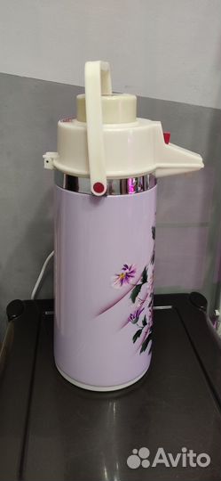 Термос китайский с помпой СССР Sunflower