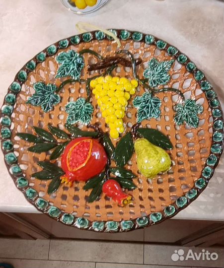 Тарелка декоративная глина