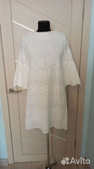Платье белое, шитьё, свадебное 44 размер