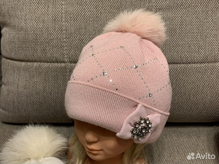 Шапка зимняя для девочки 52 54