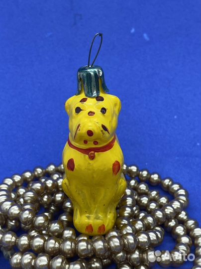 Елочная игрушка СССР Бульдог (39)