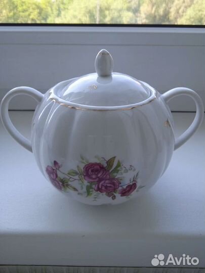 Чайный сервиз Дулево розы, ландыши