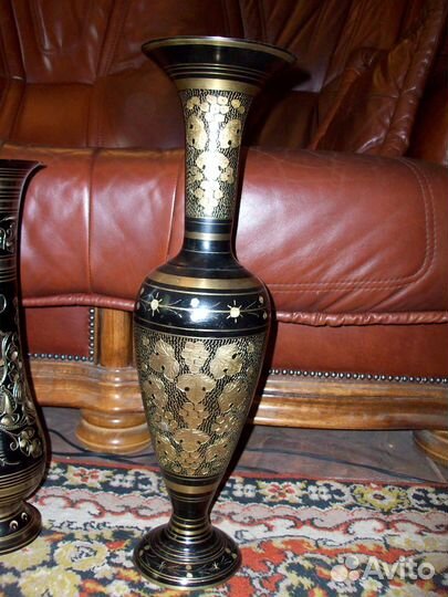 Вазы латунь до 51 см Индия ручная работа Эмаль от