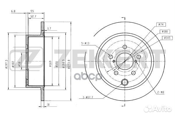 Диск торм. зад. Subaru Forester (SJ) 13- Impre
