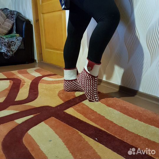 Вязаные тапочки