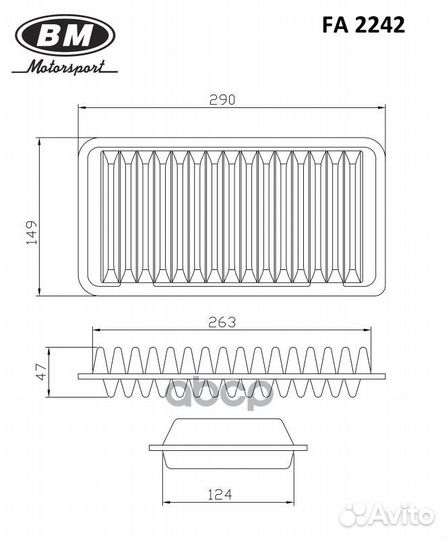 Фильтр воздушный toyota corolla 120 FA 2242 BM