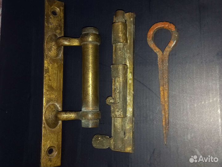 Лот Латунные ручка и защелка на дверь