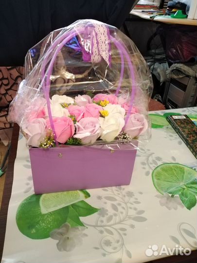 Букеты из мыльных роз