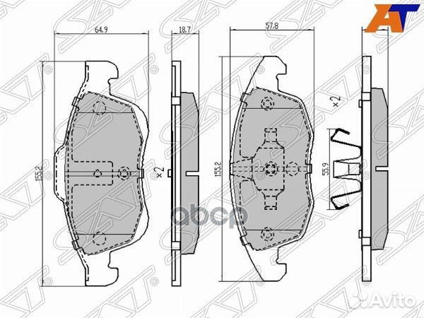 Колодки тормозные перед citroen DS4 11/DS5 12