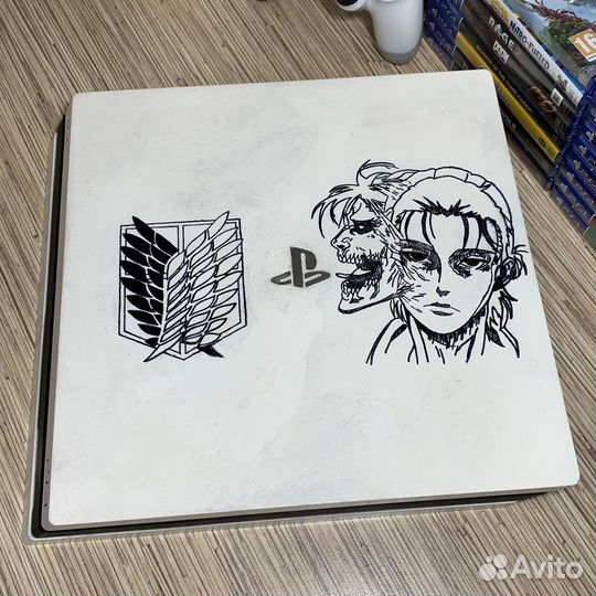 Sony PlayStation 4 Pro 1TB С Принтом Белая