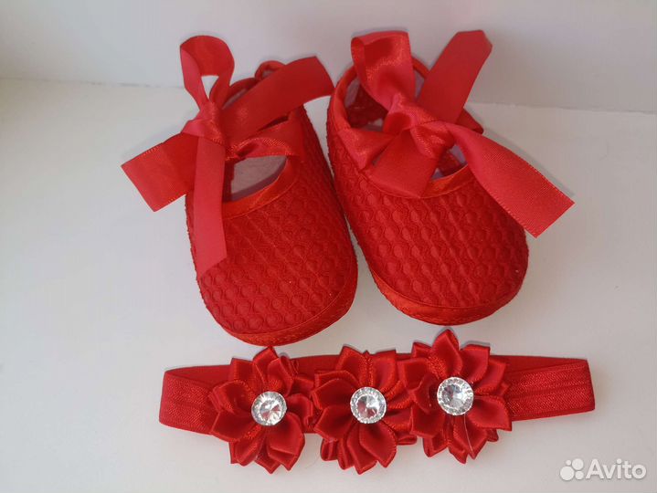 Пинетки и повязка на годик