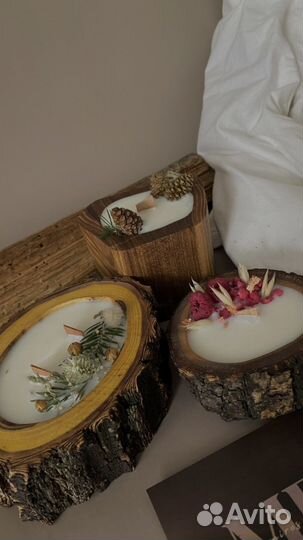 Ароматизированные свечи в дереве