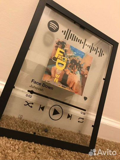 Стеклянная рамка с фото и любимой песней