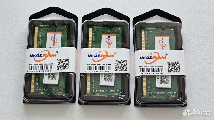 Оперативная память ddr3/ddr3l so-dimm 8gb 1600mhz