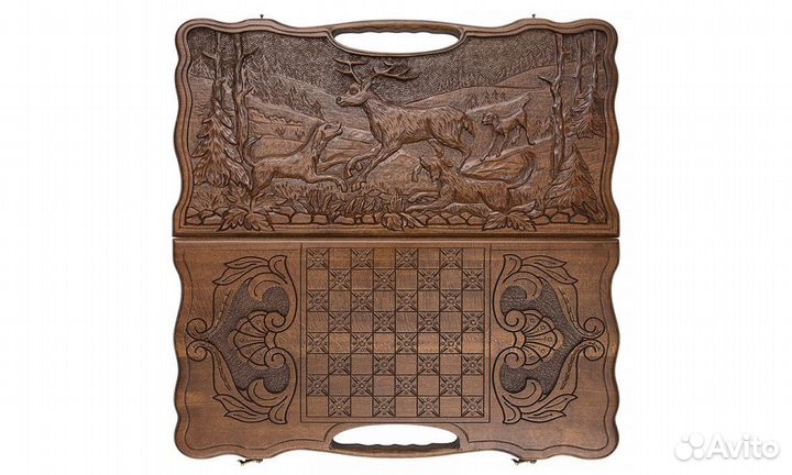 Нарды резные Собачья охота 60 Haleyan