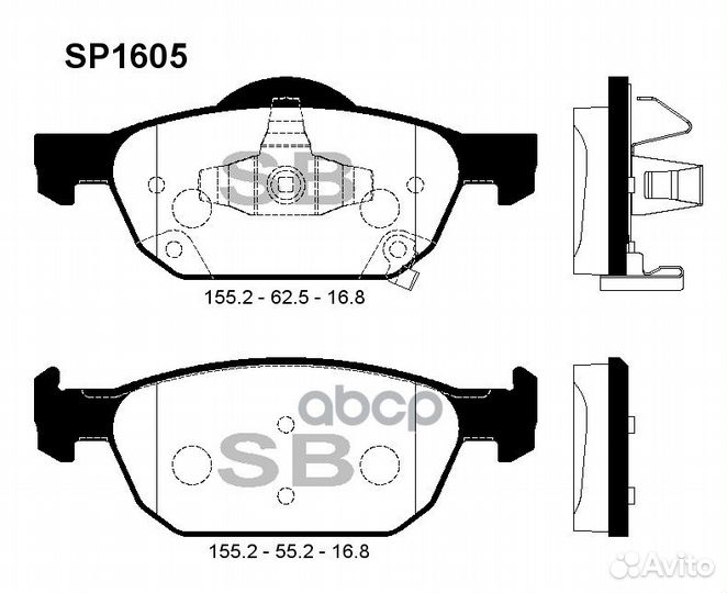 К-т дисков. тормоз. колодок SP1605 Sangsin brake