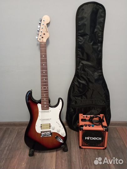 Электрогитара Stratocaster+комбик+чехол+кабель