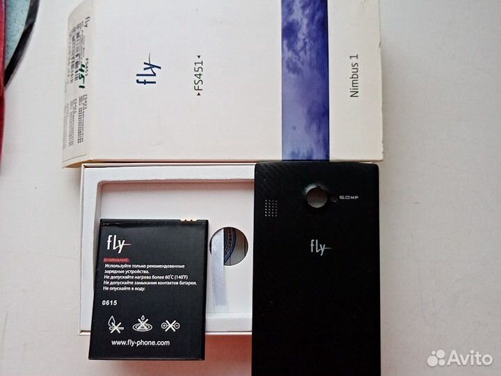 Батарея и крышка на fly