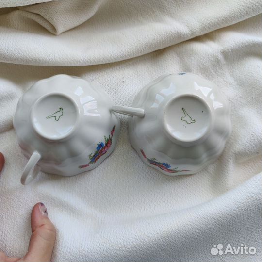 На доставке Фарфоровые чашки Дулево Цветы СССР