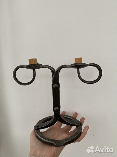 Подсвечник кованый металлический