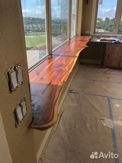 Подоконник из дерева лофт