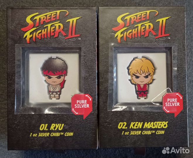Монеты Ниуэ 2021 Уличный боец 2 Чиби Серебро