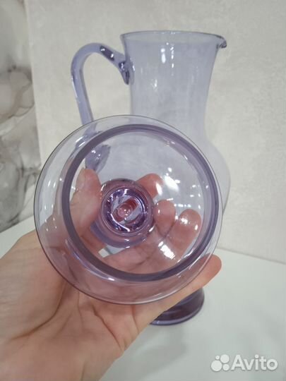 Кувшин цветное стекло СССР
