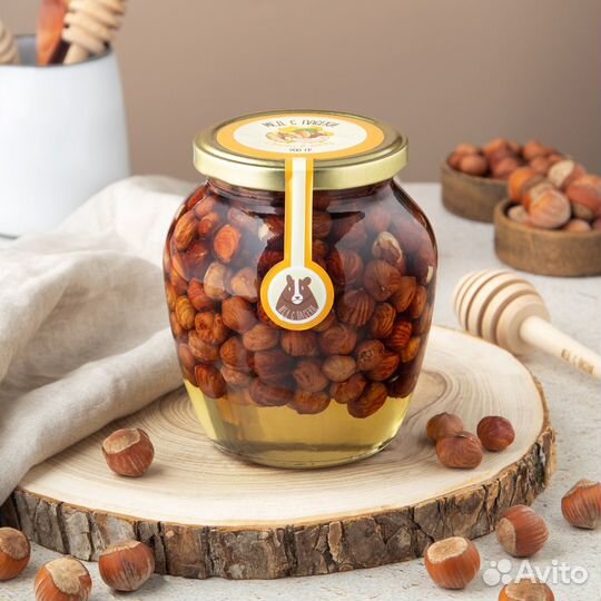 Мед с орехами, орешками опт 120 г, 300, 500, 900