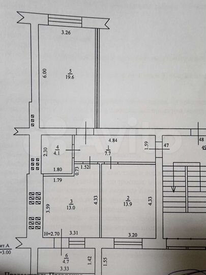 2-к. квартира, 62 м², 3/5 эт.