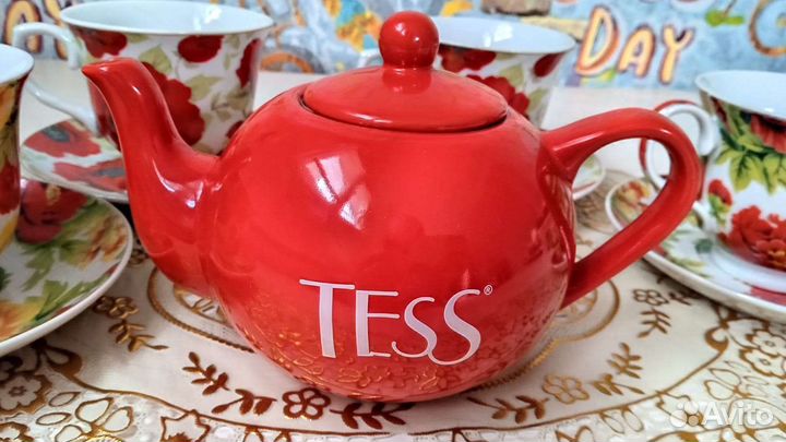 Чайные пары + заварочный чайник. Чашки Вербилки