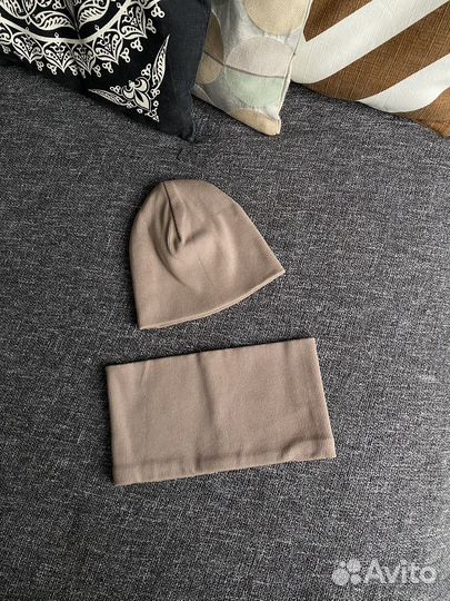 Детский комплект шапка и снуд 6-9 месяцев