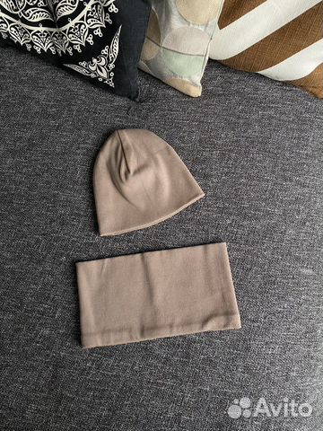Детский комплект шапка и снуд 6-9 месяцев
