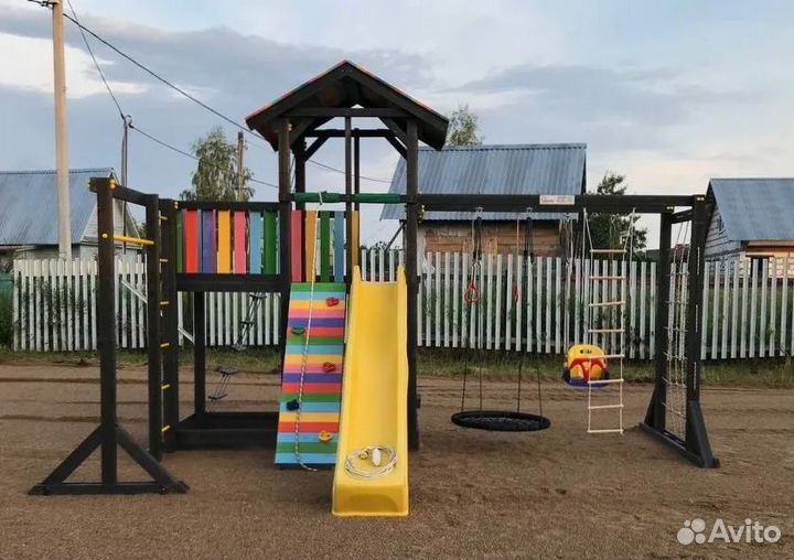 Игровые деревянные площадки для детей