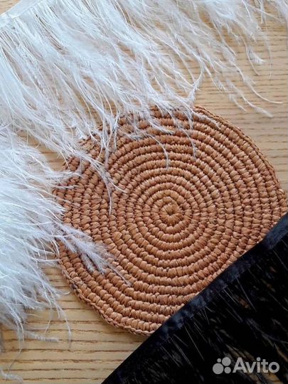 Тесьма с перьями страуса для отделки одежды декор