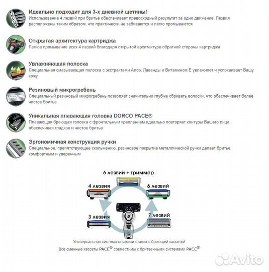 Станок для бритья dorco pace4 (Корея)
