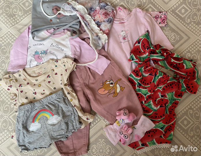 Вещи пакетом на девочку от 2 -10 мес