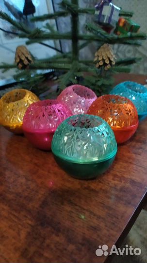 Елочные игрушки СССР шар зеркальный ажурный