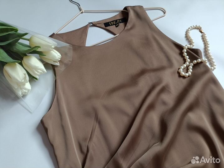 Вечернее платье женское нарядное 42 44 коричневое