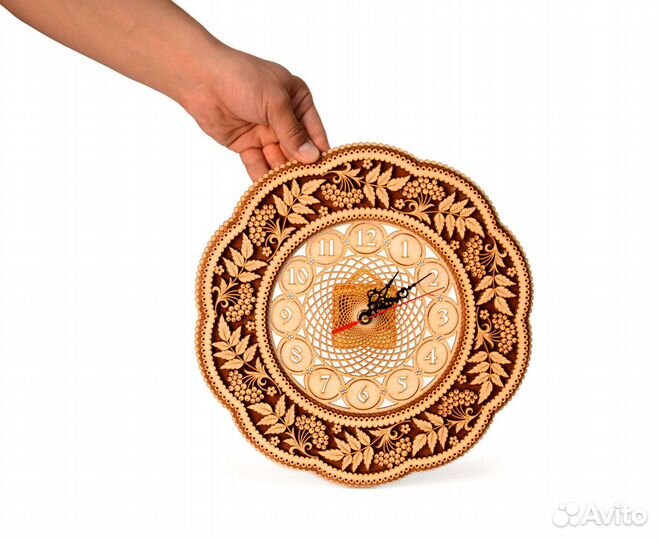 Часы деревянные большие круглые 