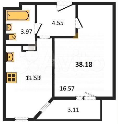1-к. квартира, 38,2 м², 5/17 эт.