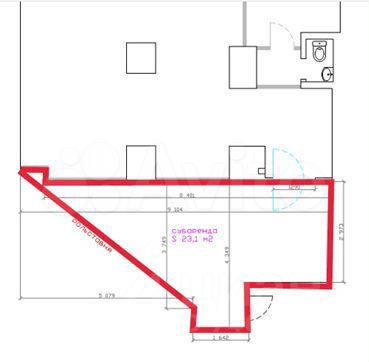 Свободного назначения, 23 м²