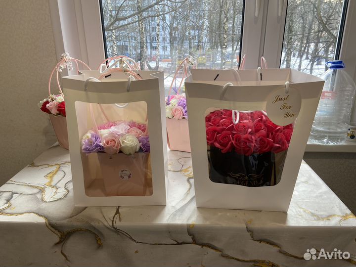 Букет из мыльных роз