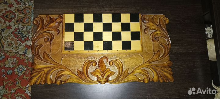 Шахматы нарды шашки 3 в 1 ручной работы