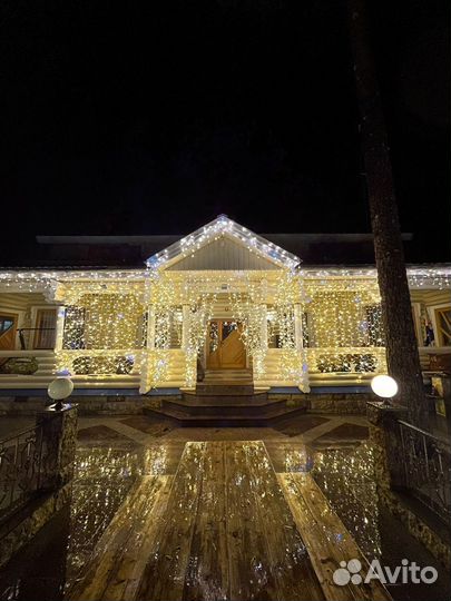 Гирлянда уличная бахрома 160 диодов на 3 метра, бр