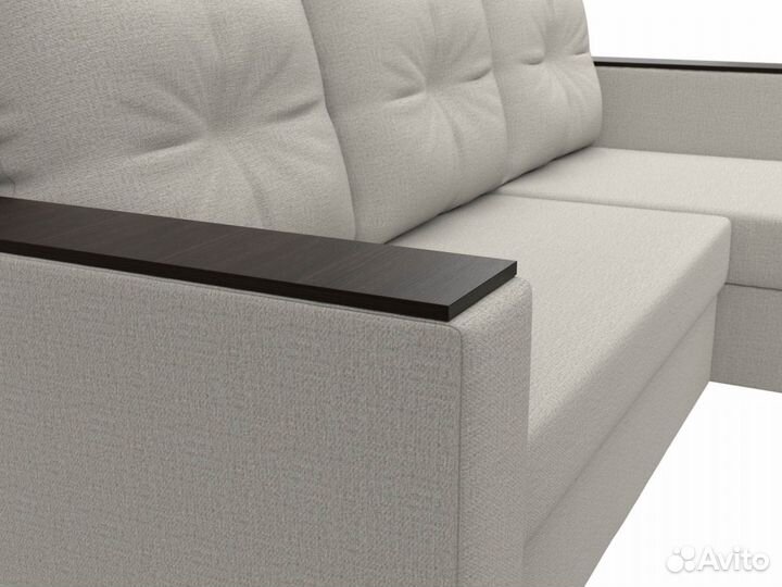 Диван угловой Атланта Лайт Б-С правый угол, рогожка, амур бежевый