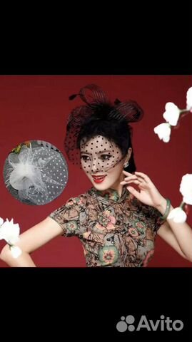 Шляпка женская с вуалью сетка на волосы