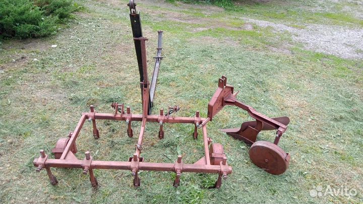 Плуг и борона с самодельной рамой под квадроцикл