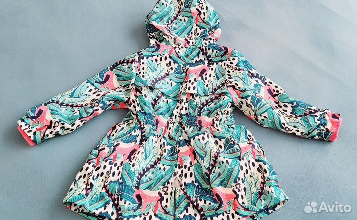 Ветровка плащ для девочки aimico на флисе 104 р