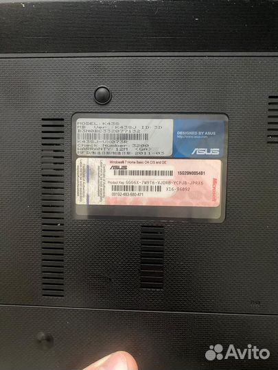 Ноутбук asus k43s