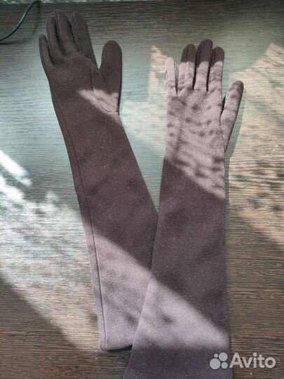 Перчатки женские утеплённые длинные
